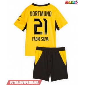 Lacne Dětský Futbalové dres Borussia Dortmund Fabio Silva #21 2026-27 Krátky Rukáv - Domáci (+ trenírky)